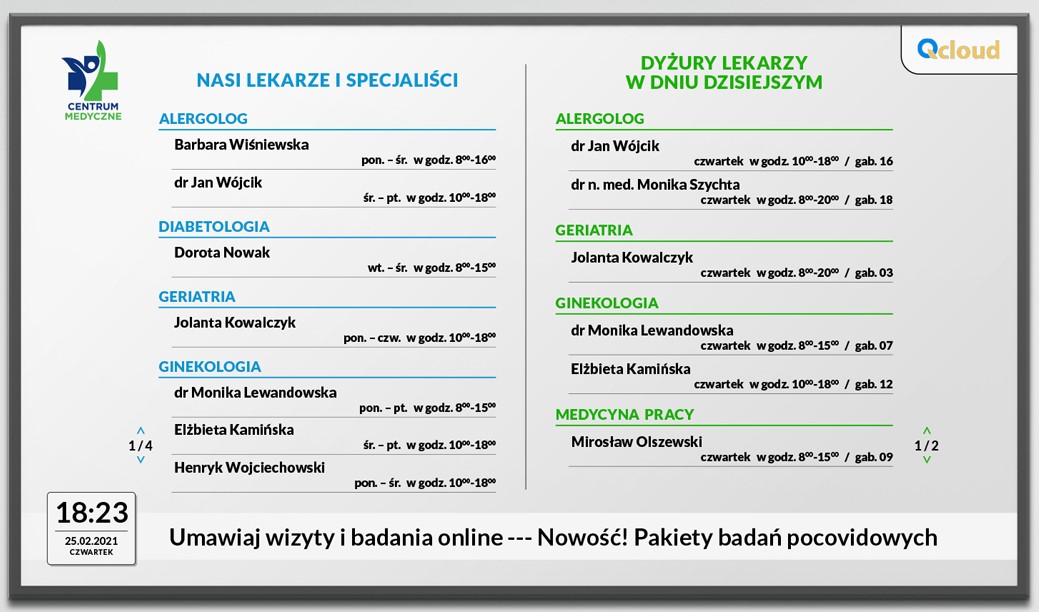 Elektroniczna tablica lekarzy