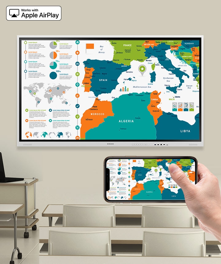 Monitor dotykowy z Apple AirPlay