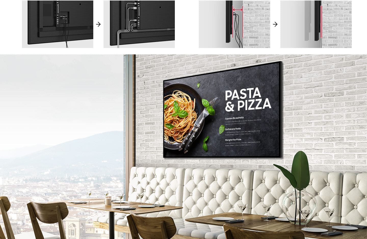 Ekran reklamowy Samsung do restauracji